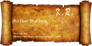 Kolbe Rufina névjegykártya